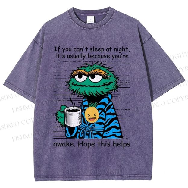 Unisex Oscar The Grouch Printed Washed Tee