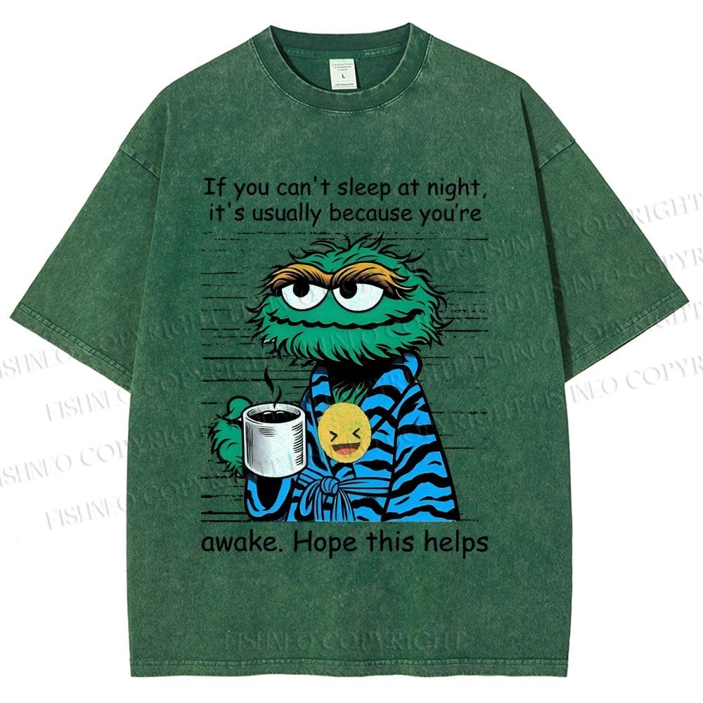 Unisex Oscar The Grouch Printed Washed Tee