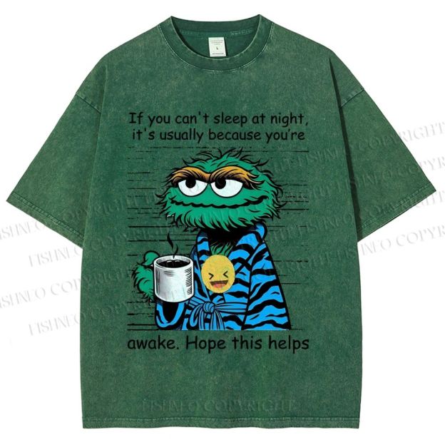 Unisex Oscar The Grouch Printed Washed Tee
