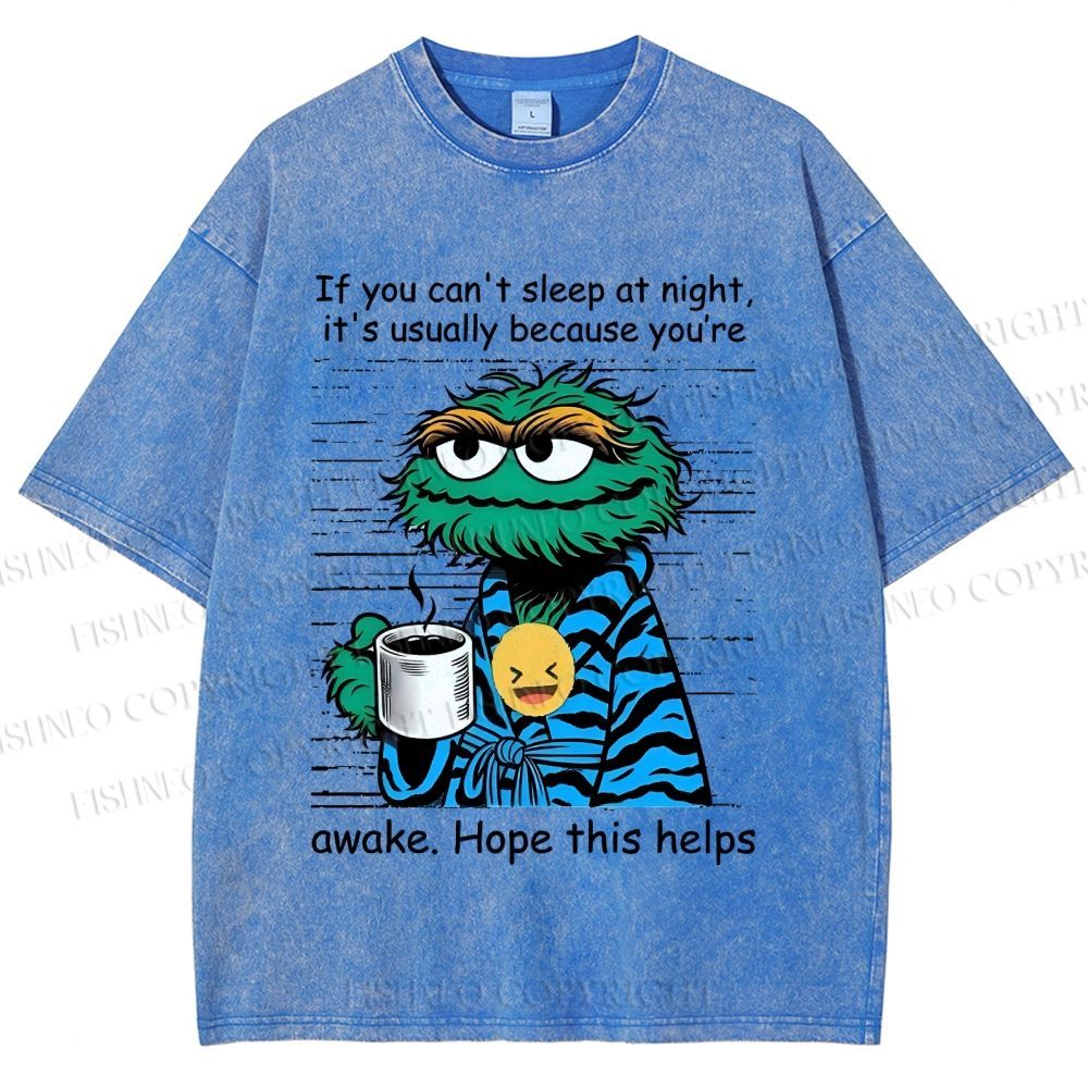 Unisex Oscar The Grouch Printed Washed Tee