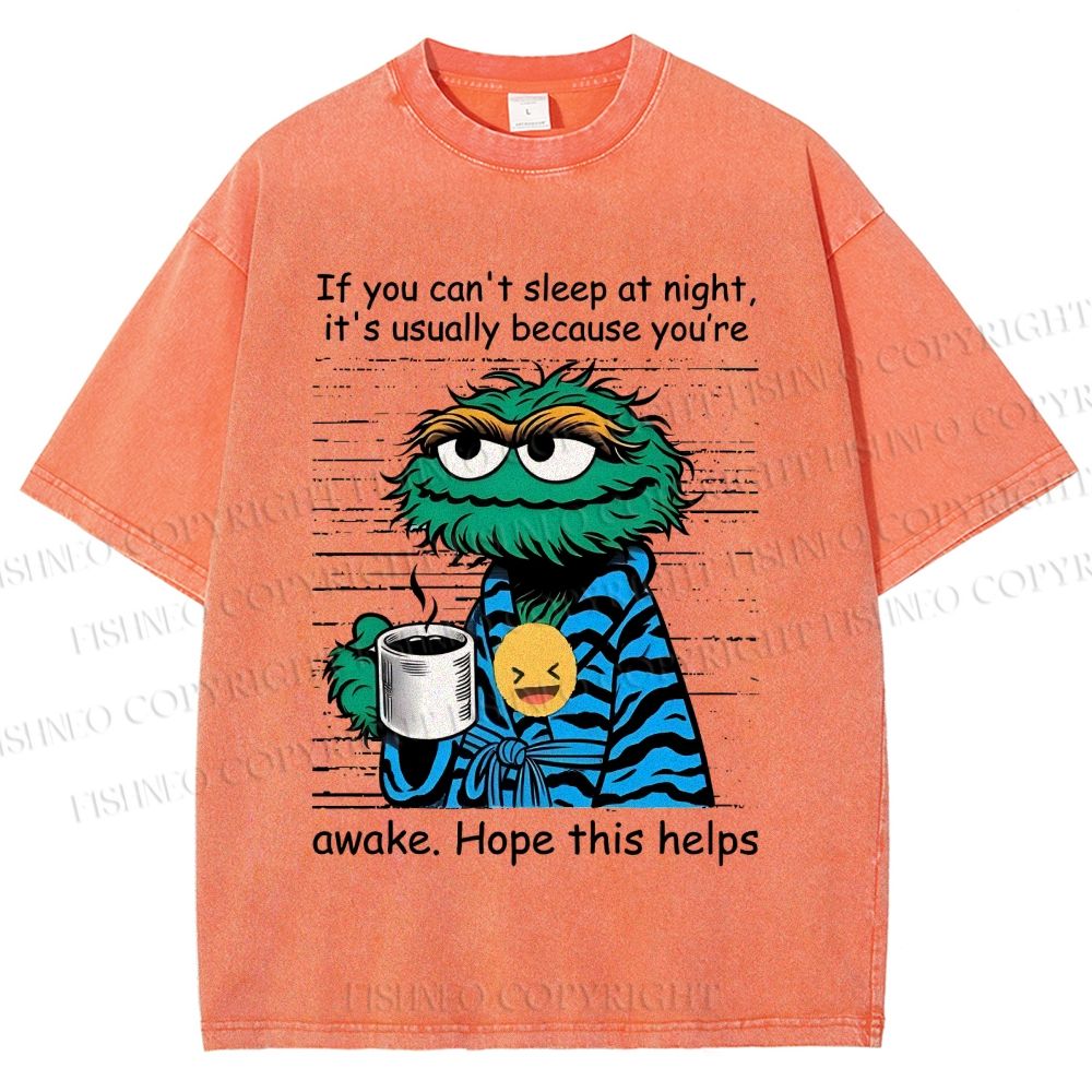 Unisex Oscar The Grouch Printed Washed Tee