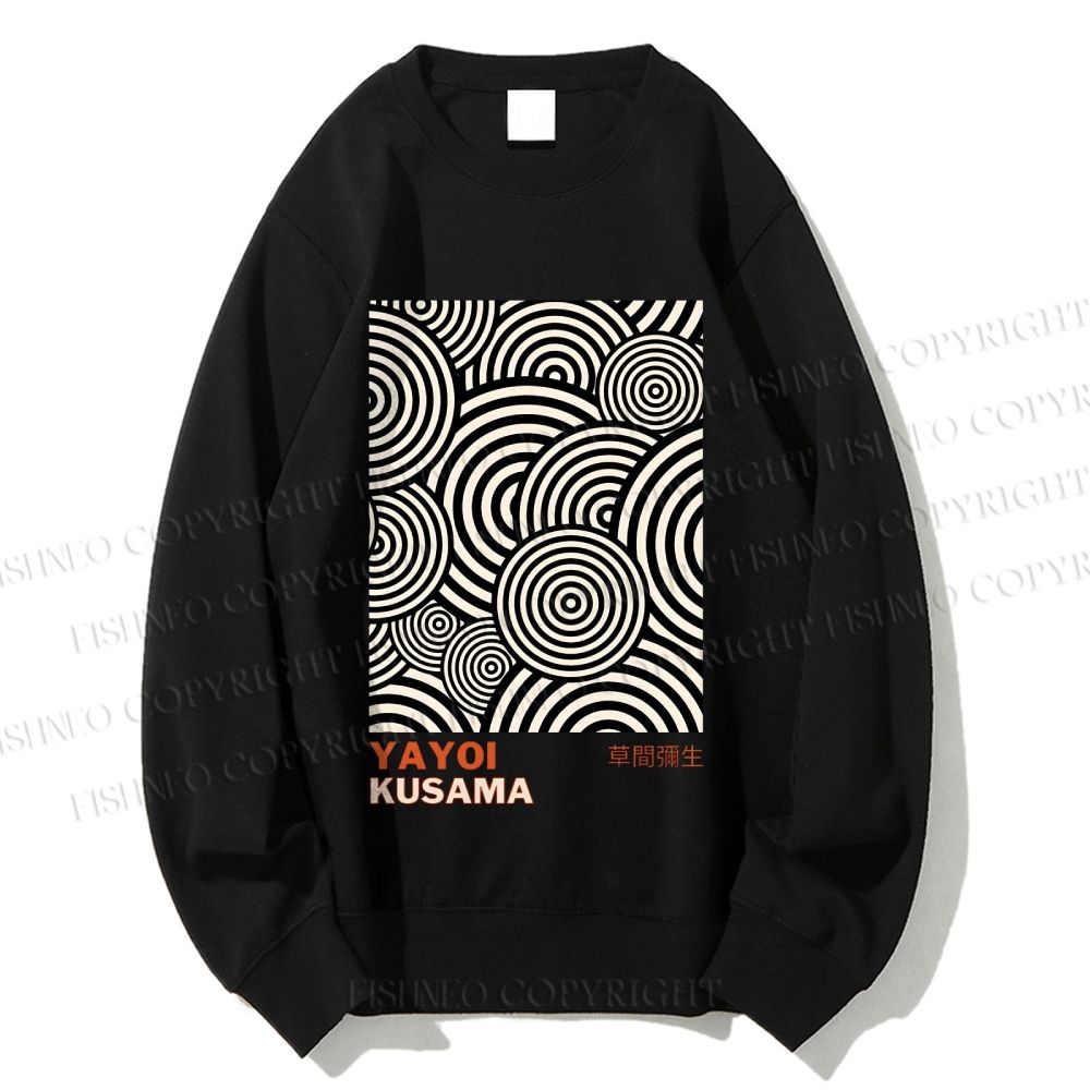 Unisex Yayoi Kusama Geometric Circles Printed Sweatshirt
