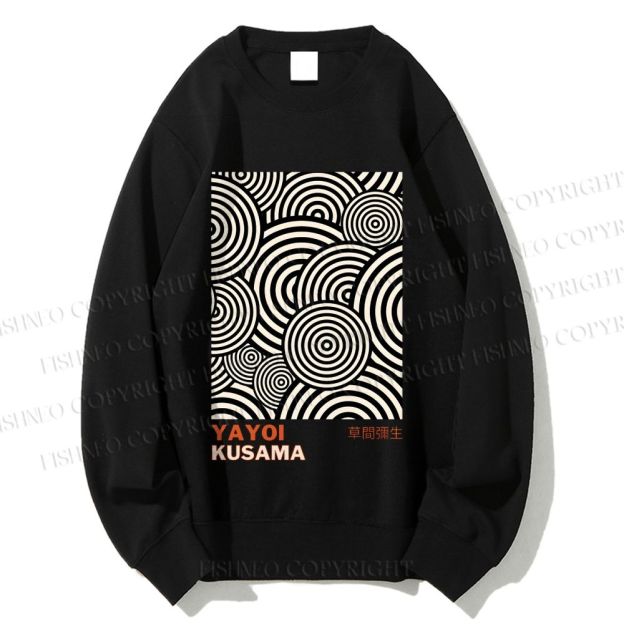 Unisex Yayoi Kusama Geometric Circles Printed Sweatshirt
