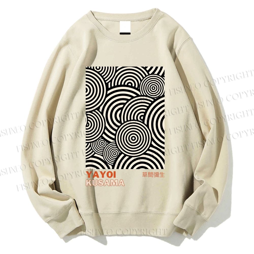 Unisex Yayoi Kusama Geometric Circles Printed Sweatshirt