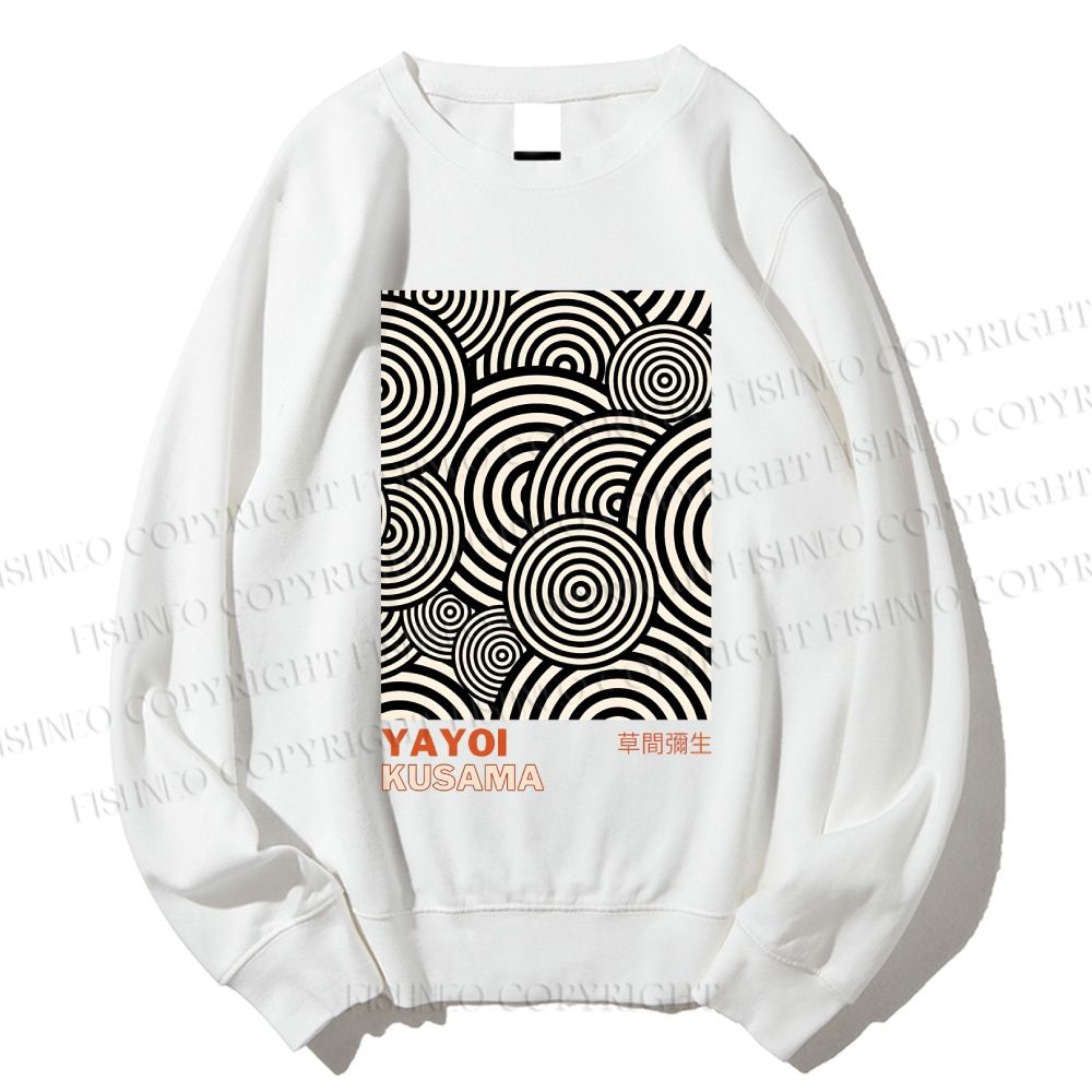 Unisex Yayoi Kusama Geometric Circles Printed Sweatshirt