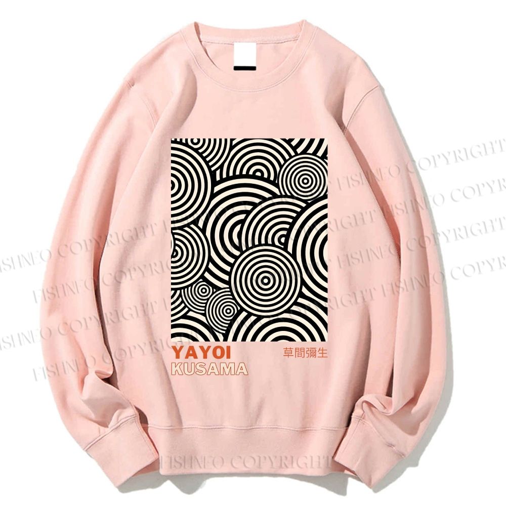 Unisex Yayoi Kusama Geometric Circles Printed Sweatshirt