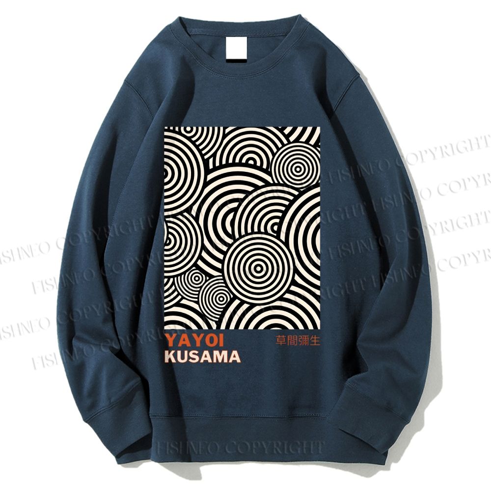 Unisex Yayoi Kusama Geometric Circles Printed Sweatshirt