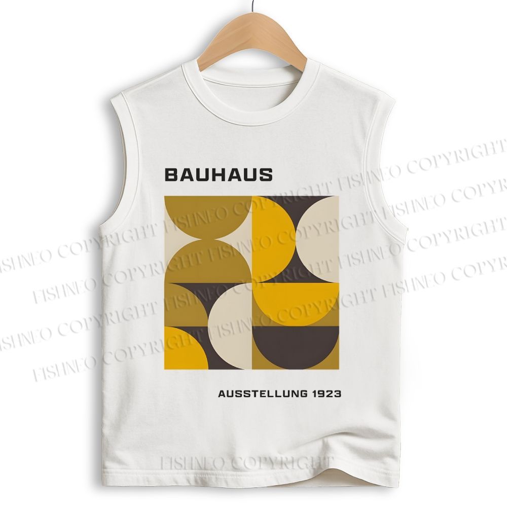 Unisex Bauhaus Geometric Printed Cotton Tank Top