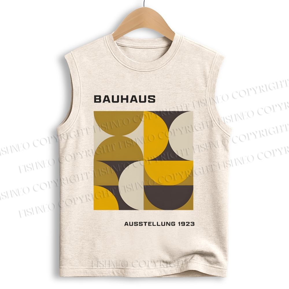 Unisex Bauhaus Geometric Printed Cotton Tank Top