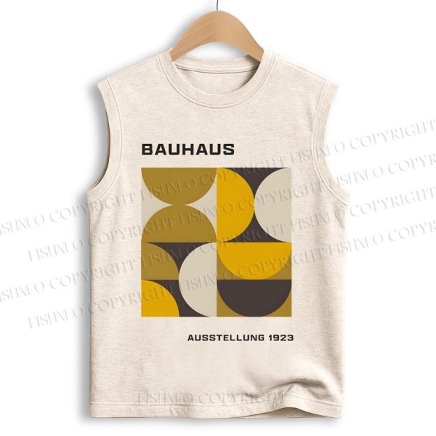 Unisex Bauhaus Geometric Printed Cotton Tank Top