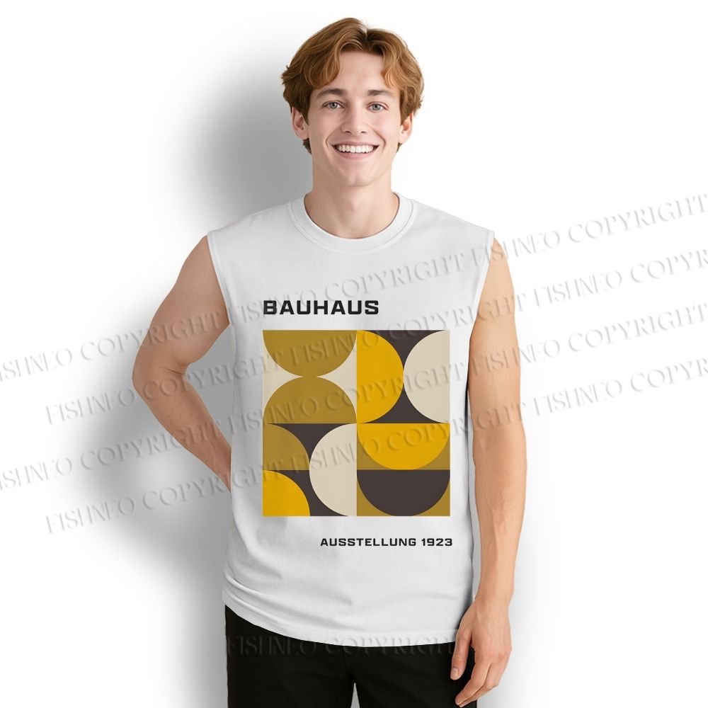Unisex Bauhaus Geometric Printed Cotton Tank Top