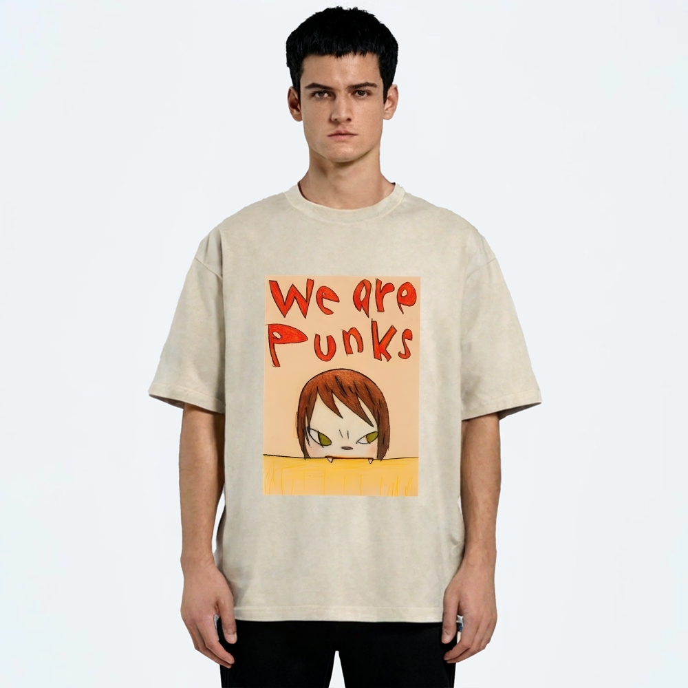 Yoshitomo Nara We Are Punks Vintage Wash Japanese Design T-Shirt