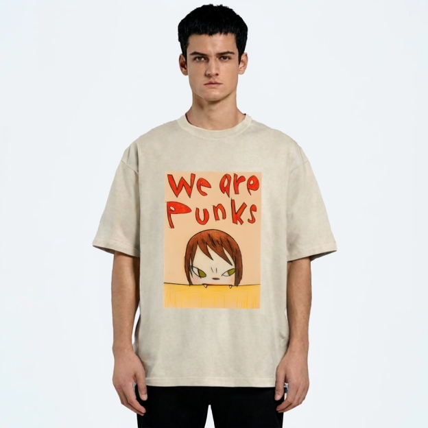 Yoshitomo Nara We Are Punks Vintage Wash Japanese Design T-Shirt