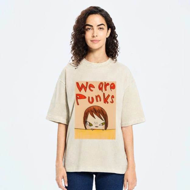 Yoshitomo Nara We Are Punks Vintage Wash Japanese Design T-Shirt