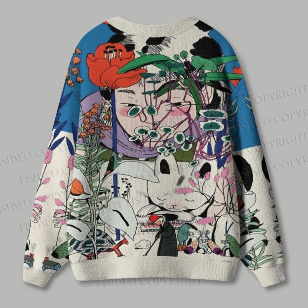 Vintage Graffiti Ugly Cardigan Sweater