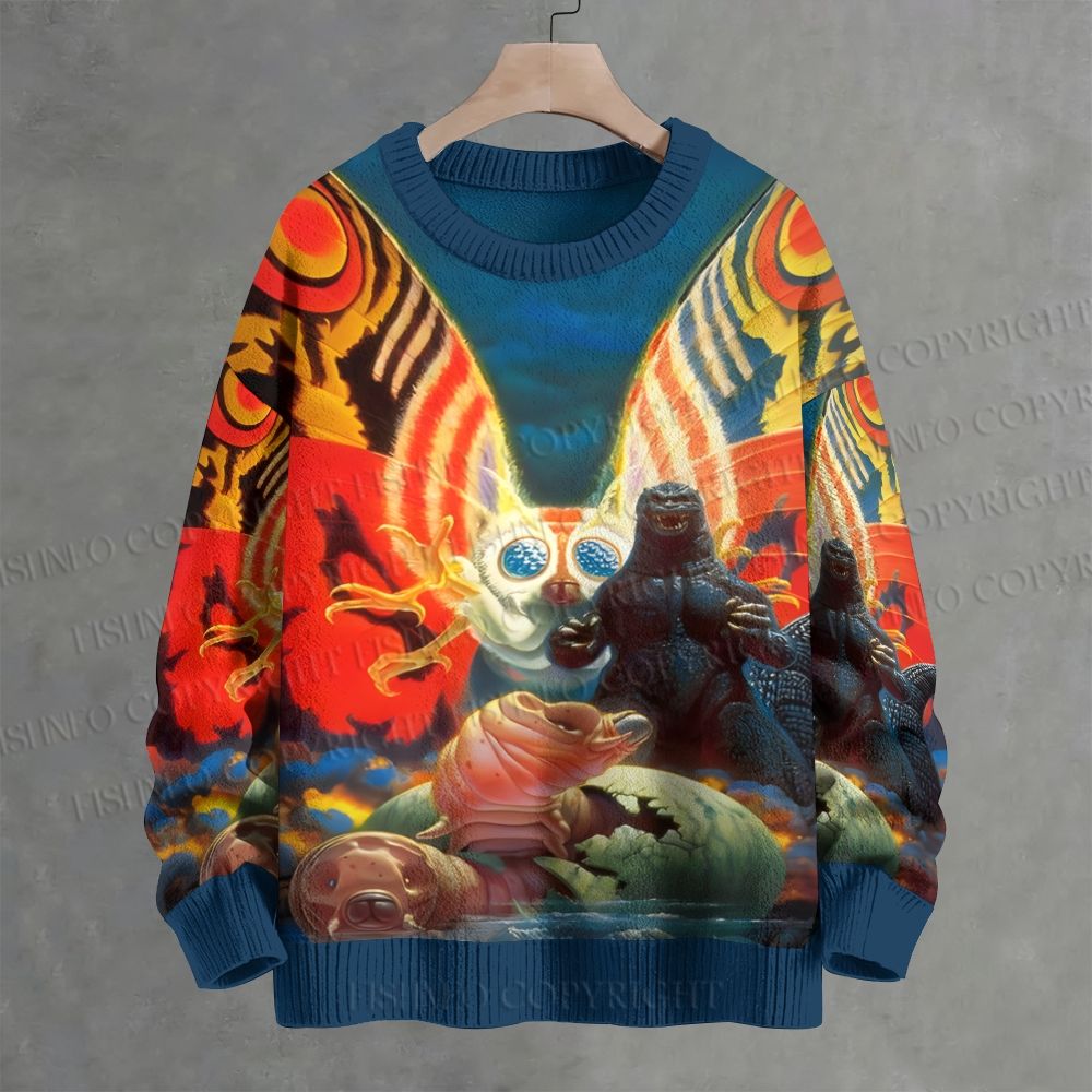 Vintage Godzilla Mothra Crew Neck Sweater