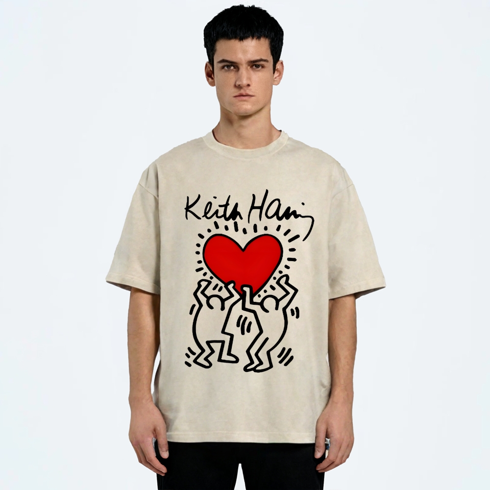 Keith Haring Vintage Wash Japanese Design T-Shirt