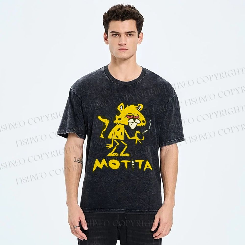 Unisex Motita Printed Washed Tee