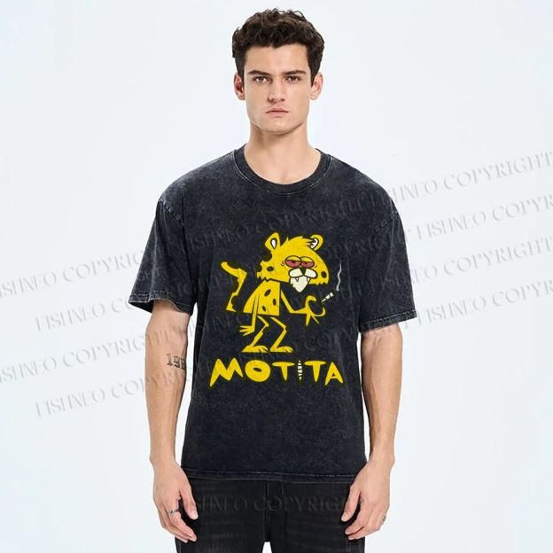 Unisex Motita Printed Washed Tee