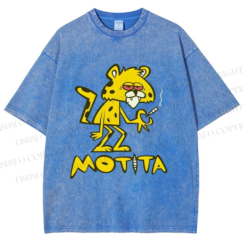 Unisex Motita Printed Washed Tee