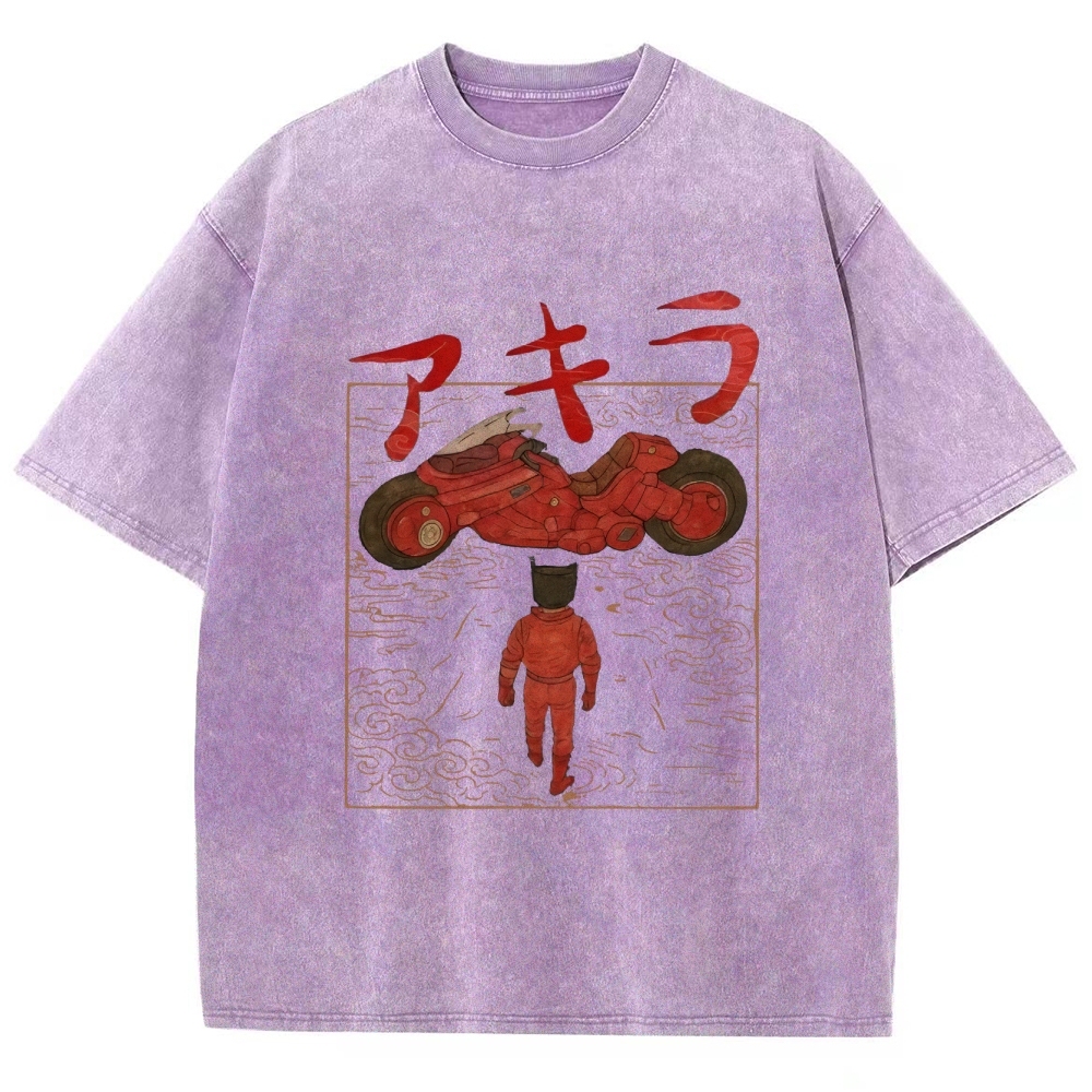 Neo Tokyo Cat Ukiyo-e Kawaii Japanese Vintage Washed T-shirt