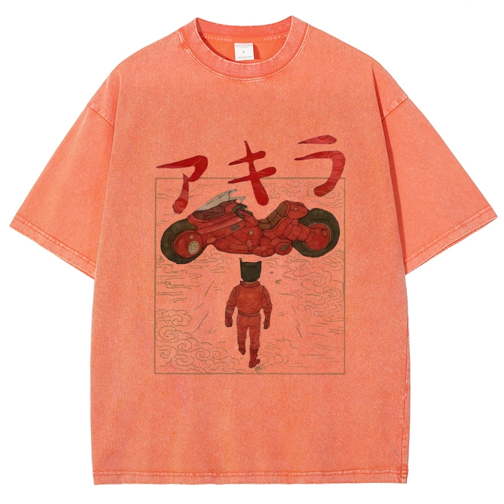 Neo Tokyo Cat Ukiyo-e Kawaii Japanese Vintage Washed T-shirt