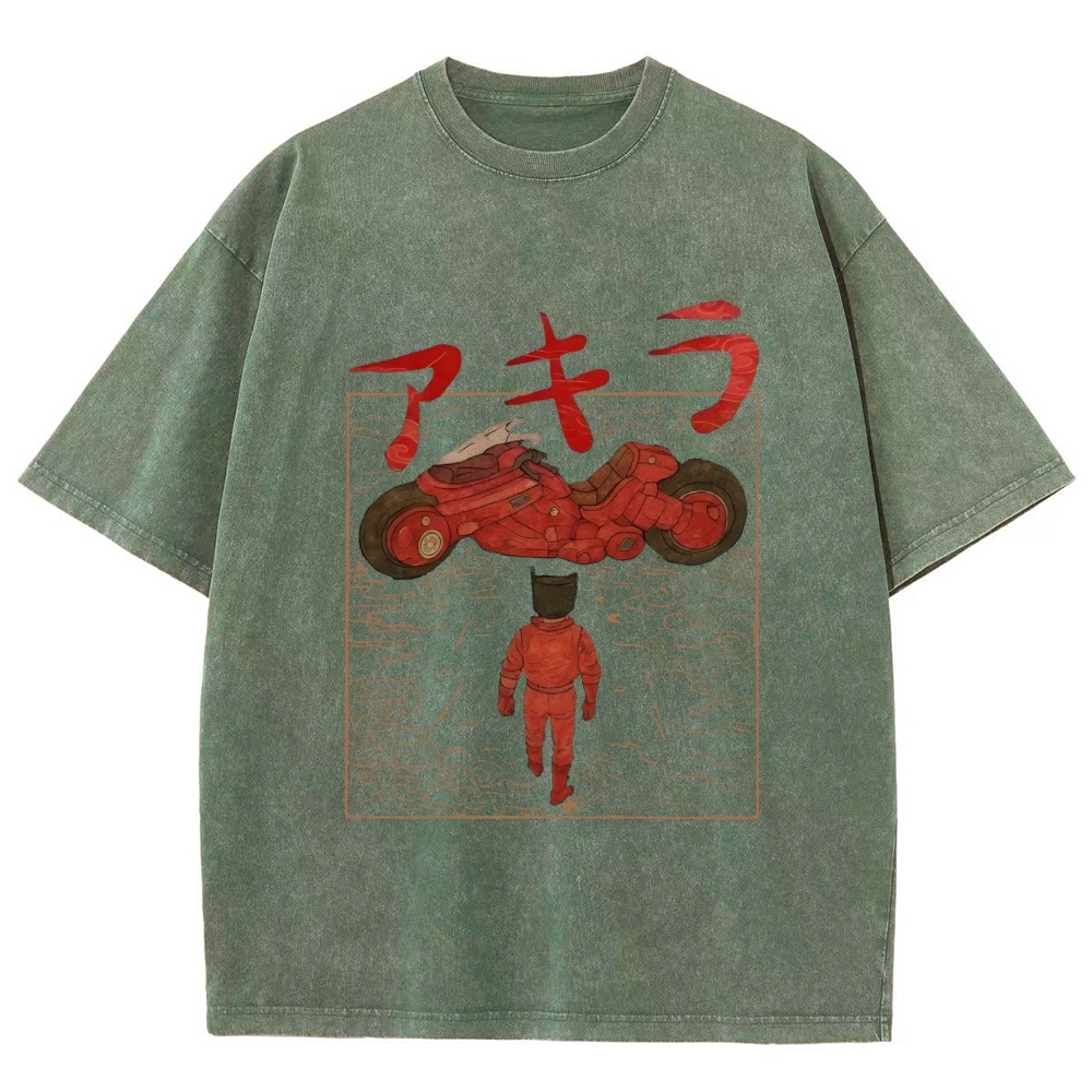 Neo Tokyo Cat Ukiyo-e Kawaii Japanese Vintage Washed T-shirt