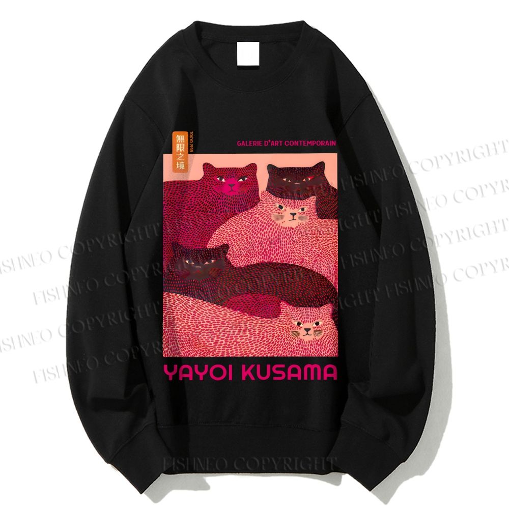 Unisex Pink Bears Yayoi Kusama Printed Sweatshirt