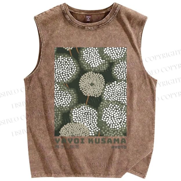 Unisex Yayoi Kusama Dandelion Printed Washed Tank Top