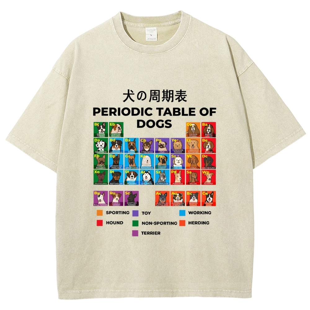 Periodic Table Of Dogs Washed T-Shirt