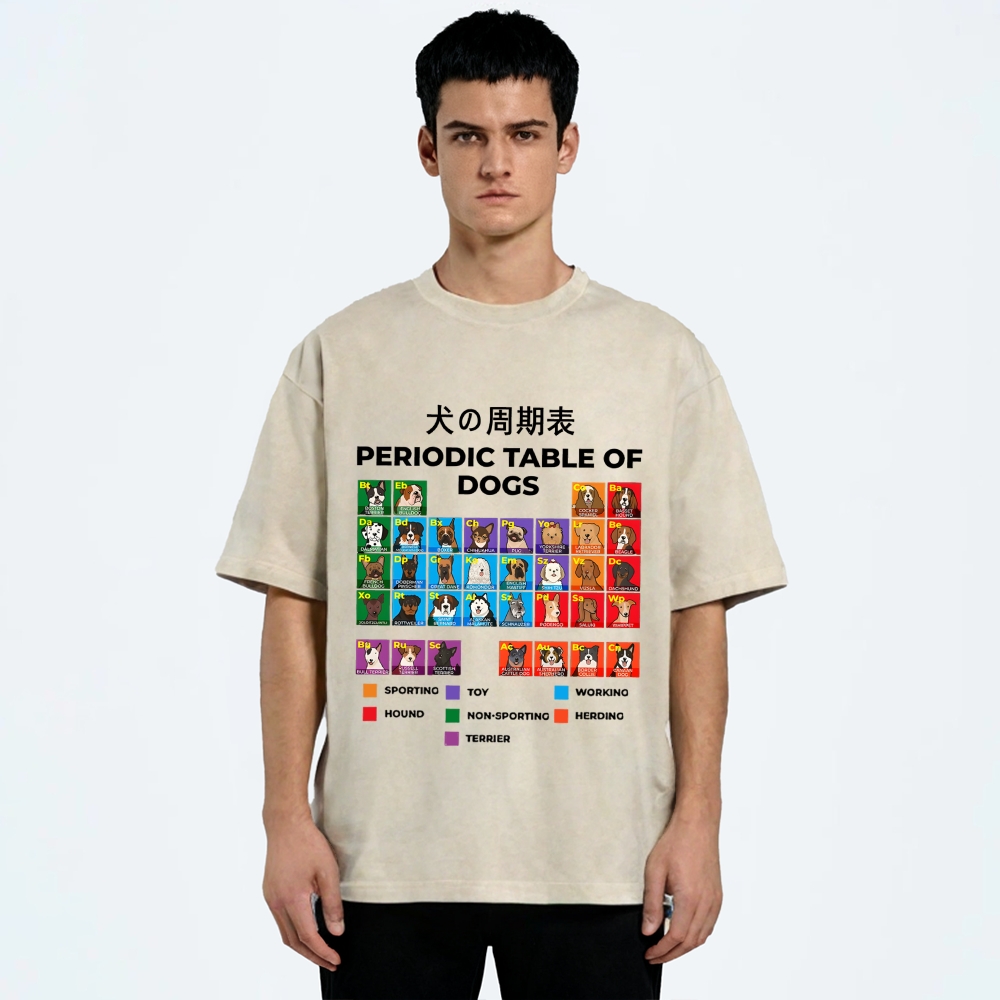 Periodic Table Of Dogs Washed T-Shirt