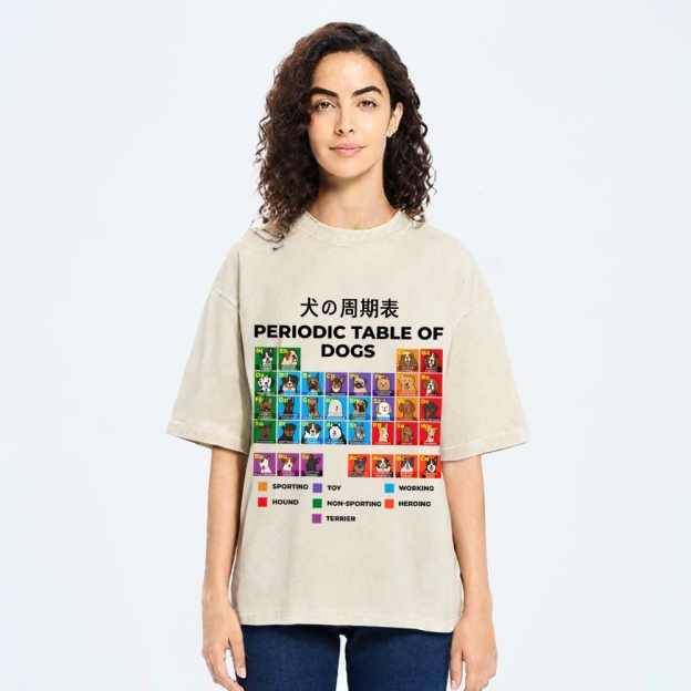 Periodic Table Of Dogs Washed T-Shirt