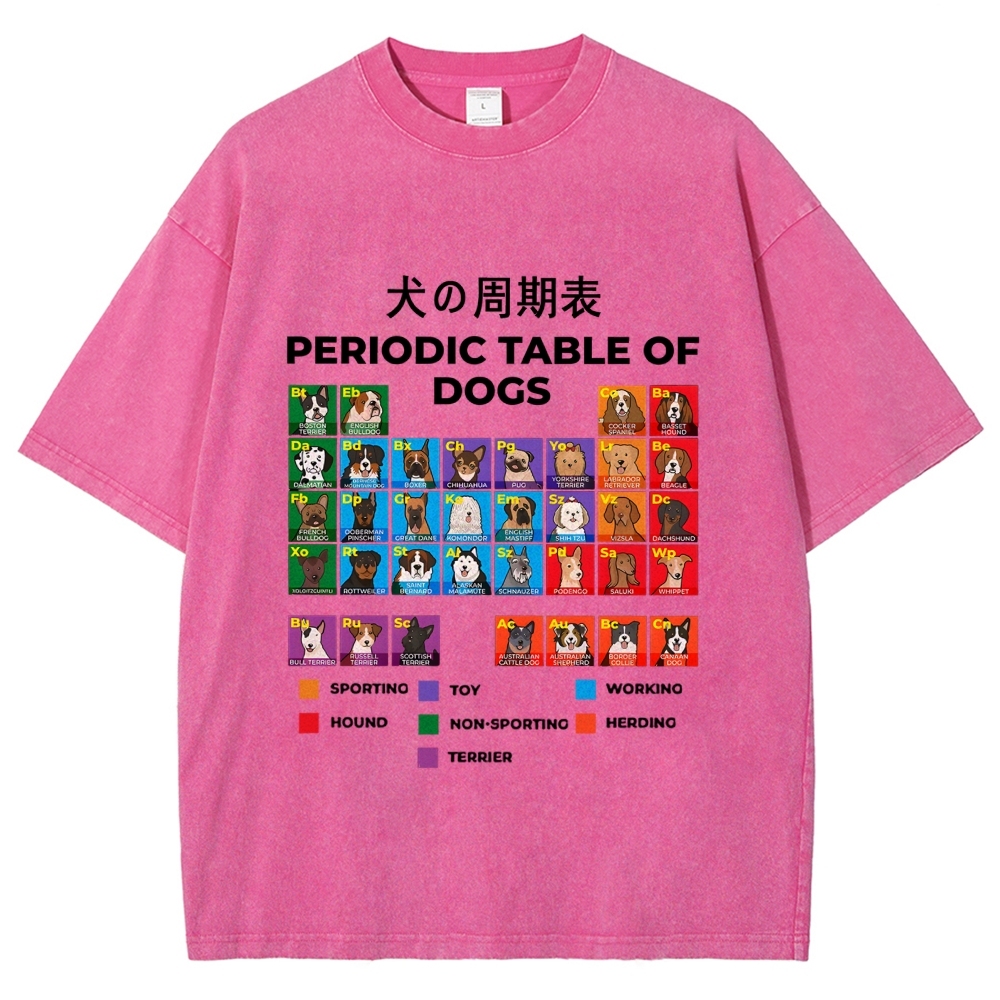 Periodic Table Of Dogs Washed T-Shirt