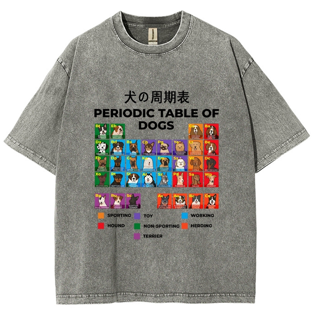 Periodic Table Of Dogs Washed T-Shirt