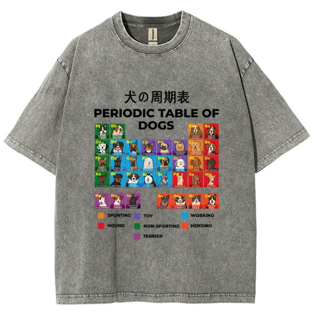 Periodic Table Of Dogs Washed T-Shirt