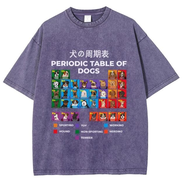 Periodic Table Of Dogs Washed T-Shirt