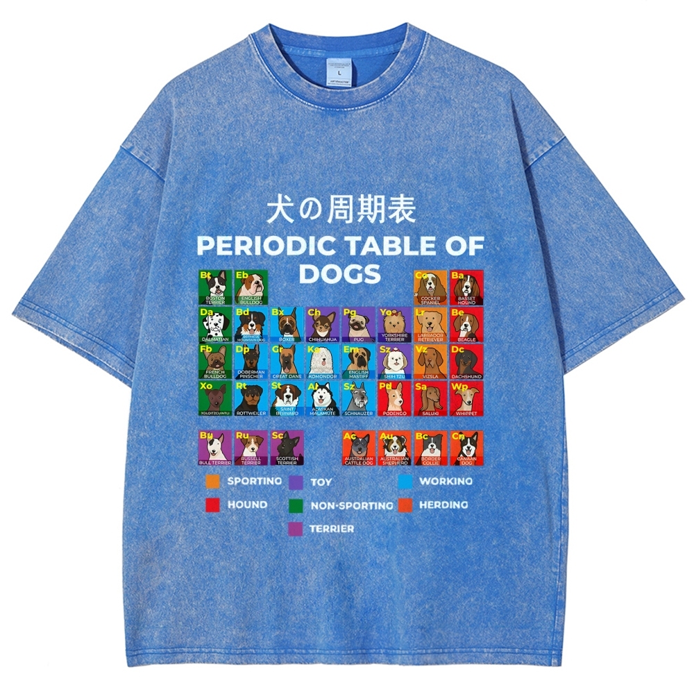 Periodic Table Of Dogs Washed T-Shirt