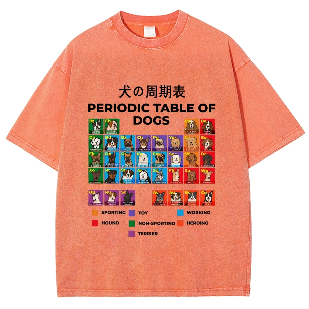 Periodic Table Of Dogs Washed T-Shirt
