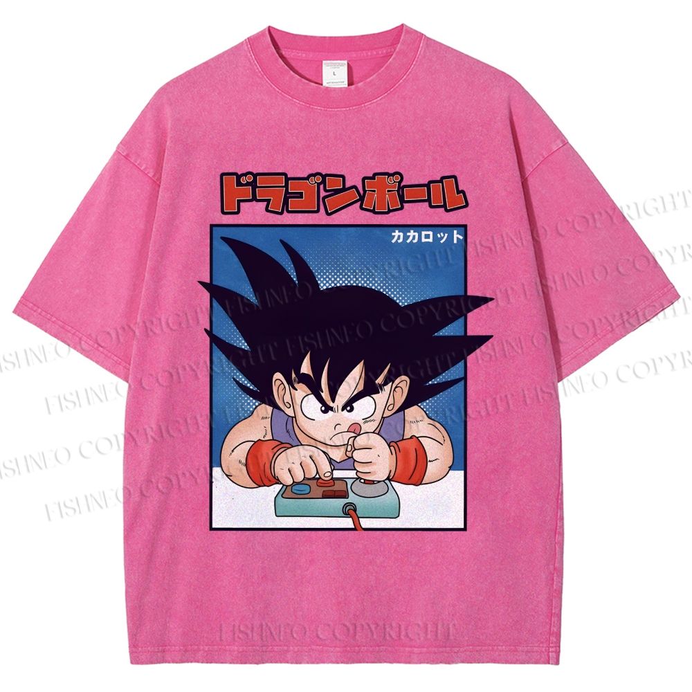 Unisex Son Goku Printed Washed Tee