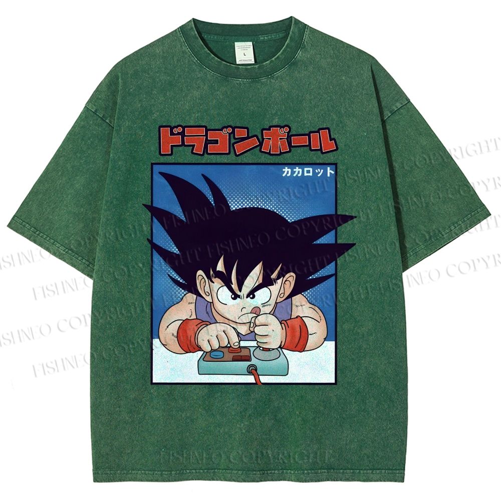Unisex Son Goku Printed Washed Tee