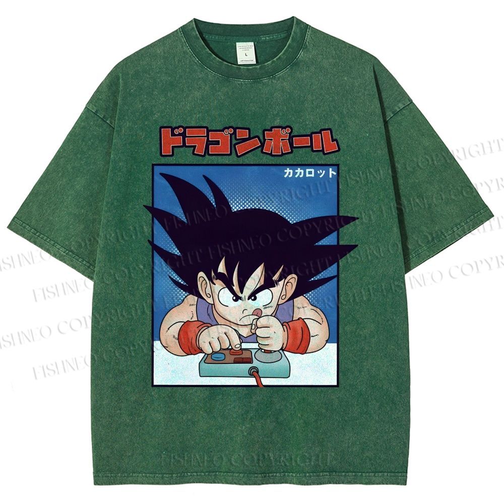 Unisex Son Goku Printed Washed Tee