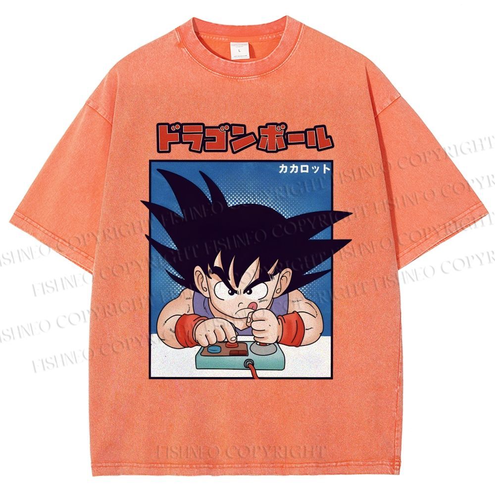 Unisex Son Goku Printed Washed Tee