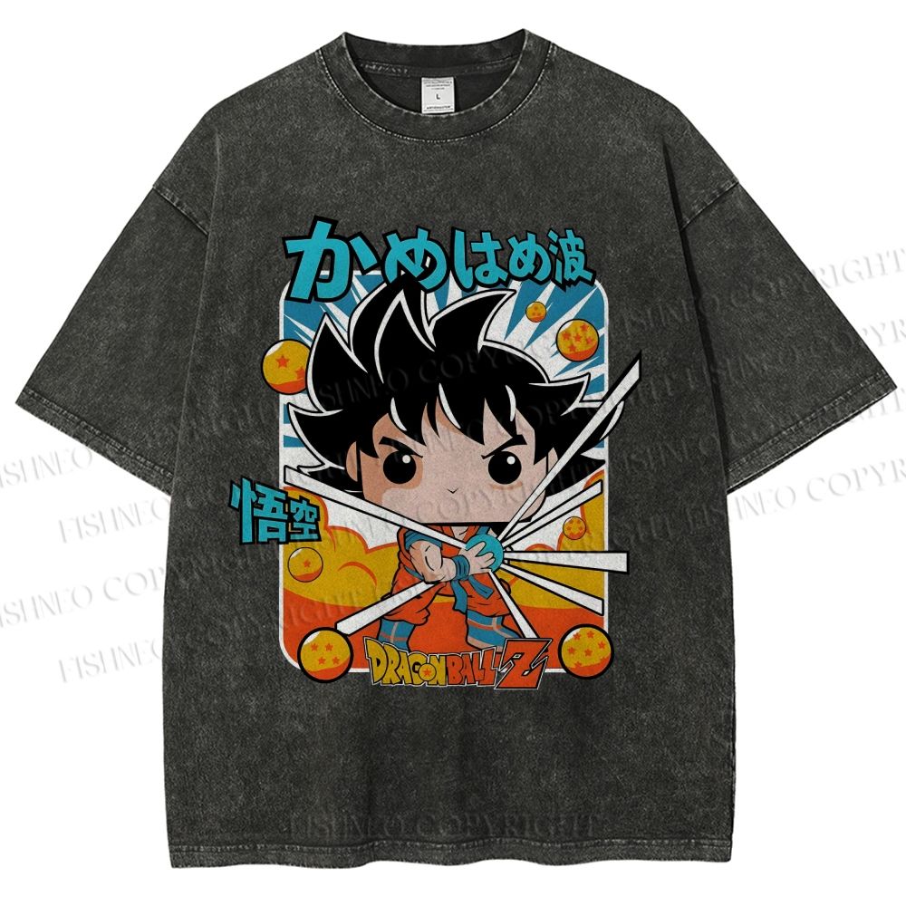 Unisex Goku Dragon Ball Z Printed Washed Tee