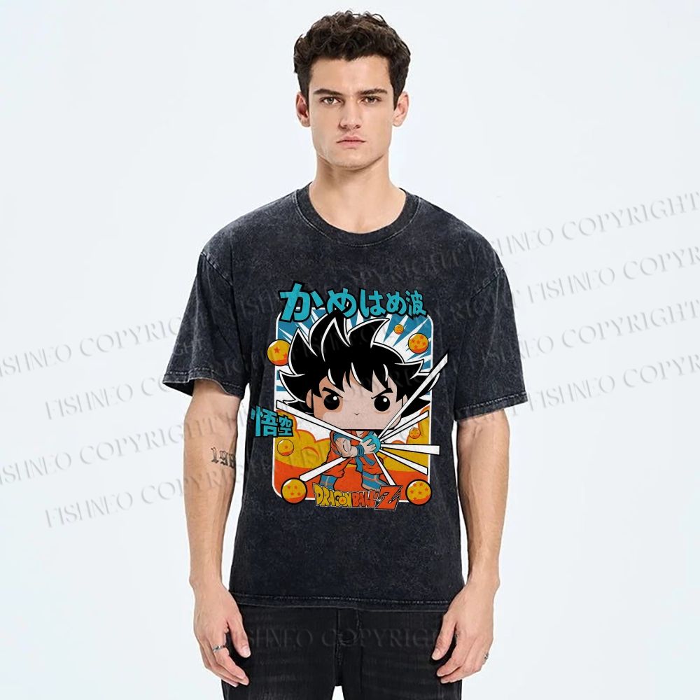 Unisex Goku Dragon Ball Z Printed Washed Tee