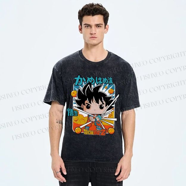 Unisex Goku Dragon Ball Z Printed Washed Tee