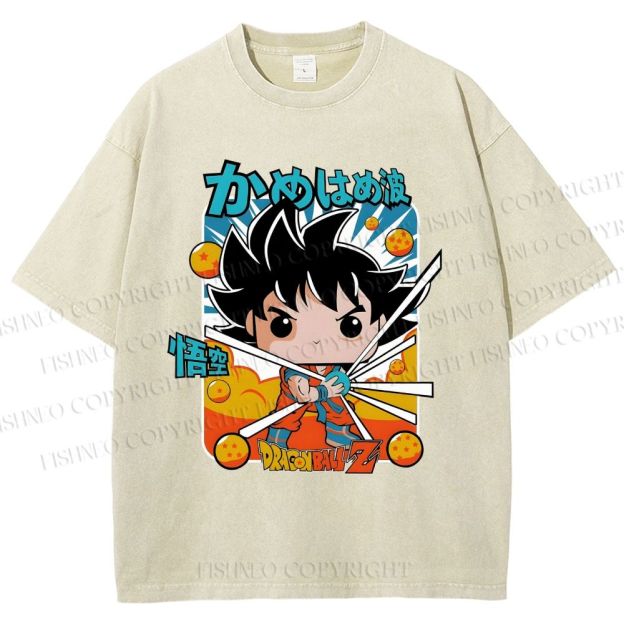 Unisex Goku Dragon Ball Z Printed Washed Tee