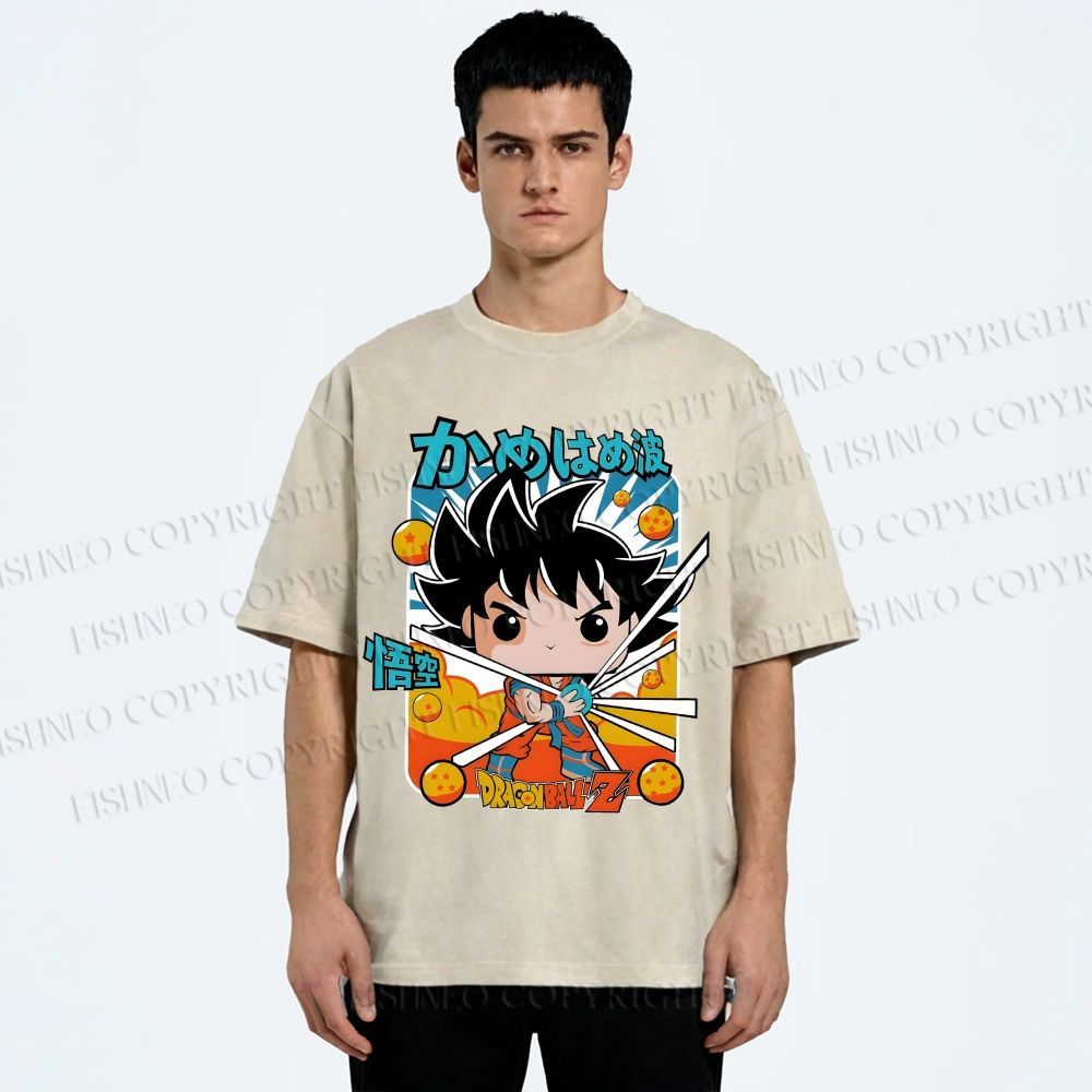 Unisex Goku Dragon Ball Z Printed Washed Tee