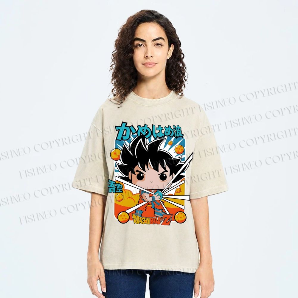 Unisex Goku Dragon Ball Z Printed Washed Tee