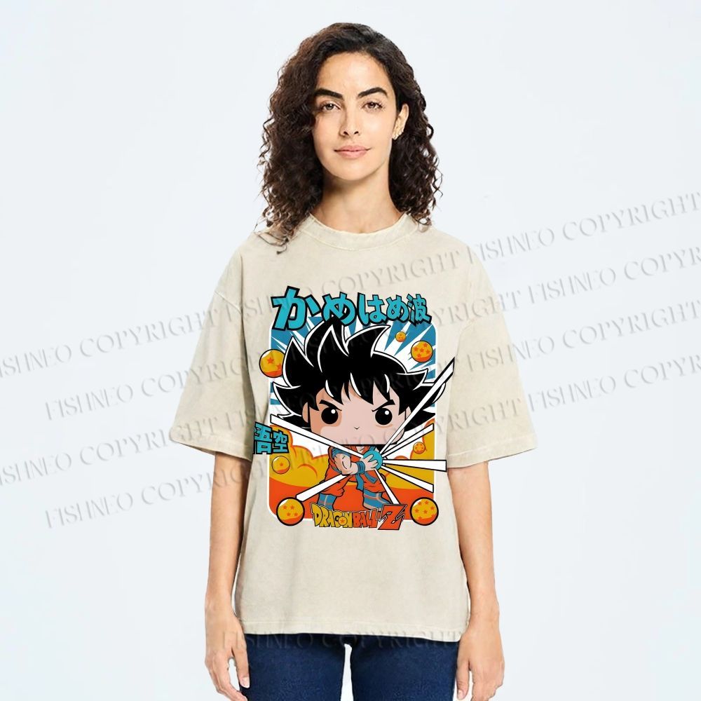 Unisex Goku Dragon Ball Z Printed Washed Tee