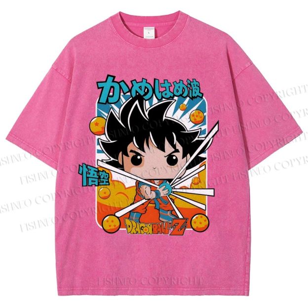 Unisex Goku Dragon Ball Z Printed Washed Tee